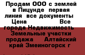 Продам ООО с землей в Пицунде, первая линия, все документы › Цена ­ 9 000 000 - Все города Недвижимость » Земельные участки продажа   . Алтайский край,Змеиногорск г.